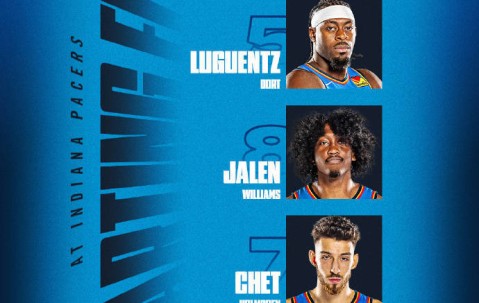 G6双方先发：雷霆双塔开局 步行者未变阵