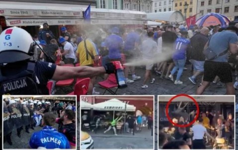 太阳报：欧协联决赛前夕，切尔西和贝蒂斯球迷在波兰发生激烈冲突